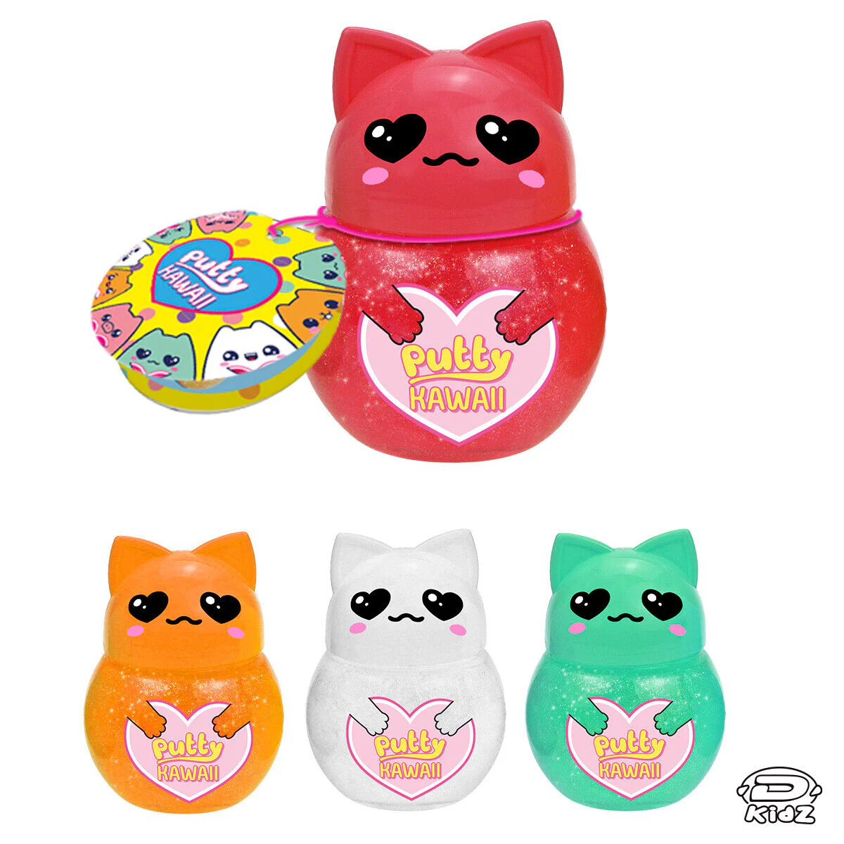 1x Personaggio PUTTY HAWAII Pasta Modellabile Gattino con SLIME Glitter Crystal - Image 11