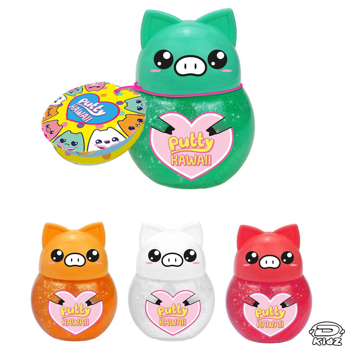 1x Personaggio PUTTY HAWAII Pasta Modellabile Gattino con SLIME Glitter Crystal - Image 12