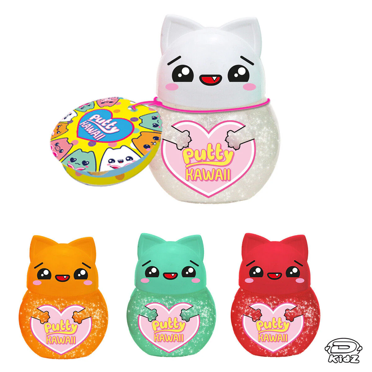 1x Personaggio PUTTY HAWAII Pasta Modellabile Gattino con SLIME Glitter Crystal - Image 13