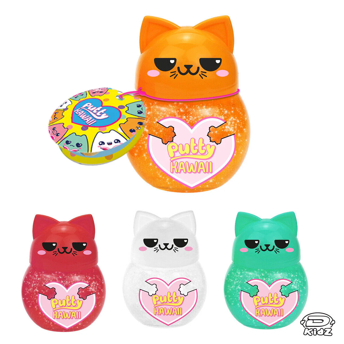 1x Personaggio PUTTY HAWAII Pasta Modellabile Gattino con SLIME Glitter Crystal - Image 14