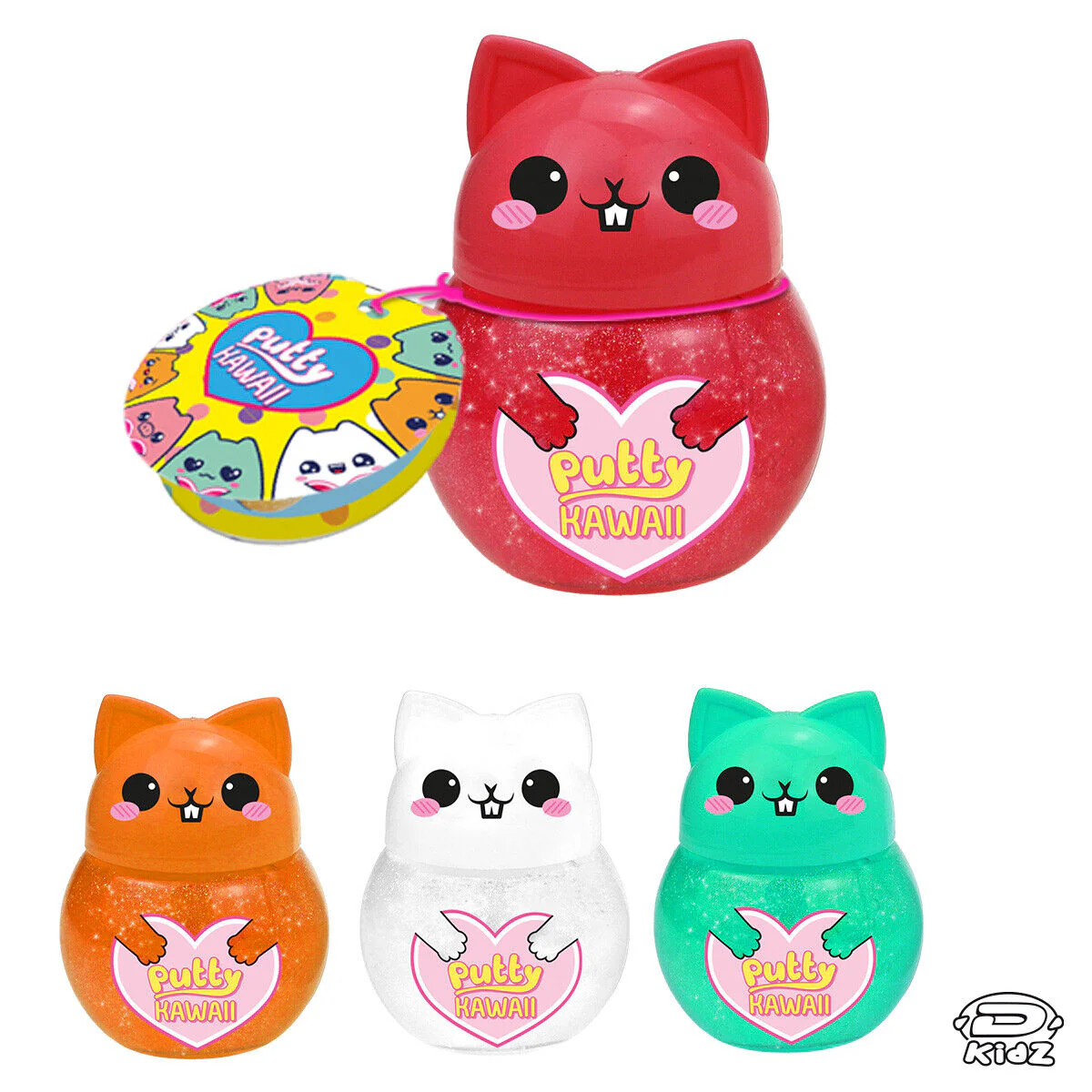 1x Personaggio PUTTY HAWAII Pasta Modellabile Gattino con SLIME Glitter Crystal - Image 15