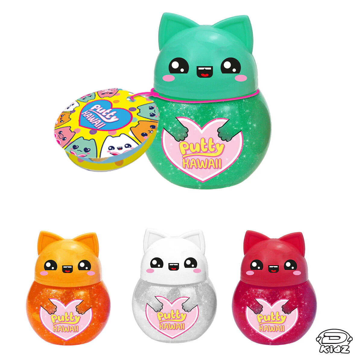 1x Personaggio PUTTY HAWAII Pasta Modellabile Gattino con SLIME Glitter Crystal - Image 16