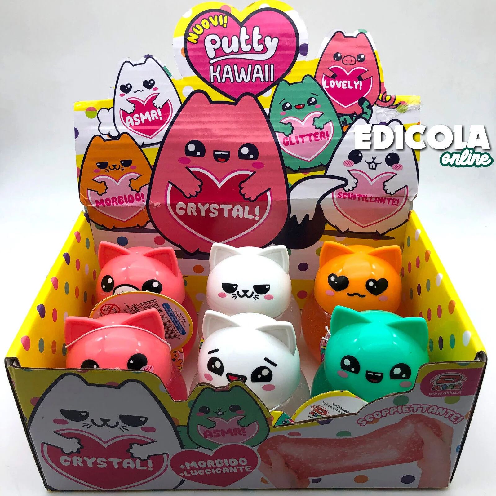 1x Personaggio PUTTY HAWAII Pasta Modellabile Gattino con SLIME Glitter Crystal - Image 3