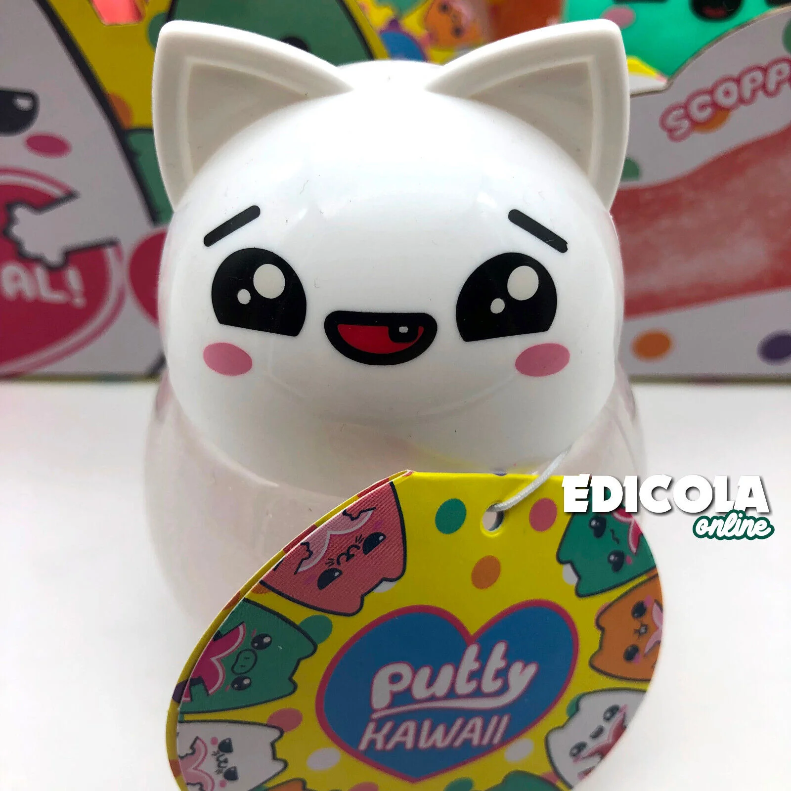 1x Personaggio PUTTY HAWAII Pasta Modellabile Gattino con SLIME Glitter Crystal - Image 7