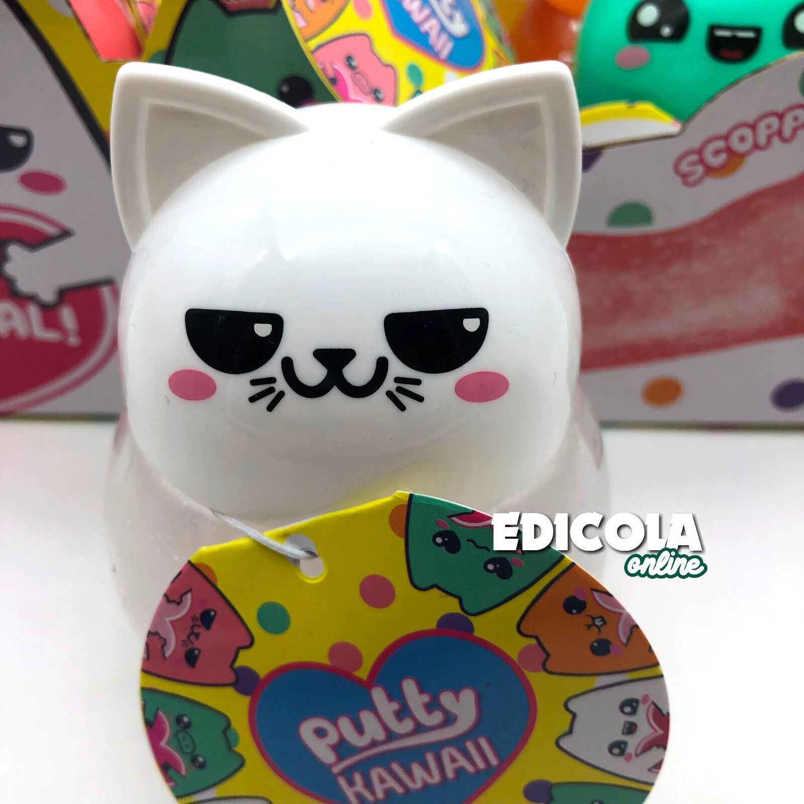 1x Personaggio PUTTY HAWAII Pasta Modellabile Gattino con SLIME Glitter Crystal - Image 8