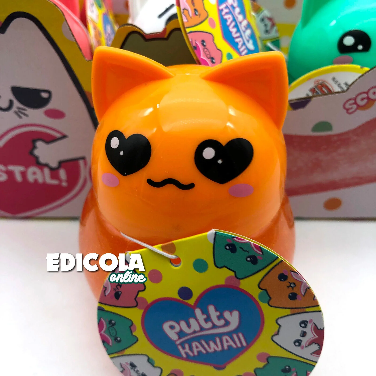 1x Personaggio PUTTY HAWAII Pasta Modellabile Gattino con SLIME Glitter Crystal - Image 9