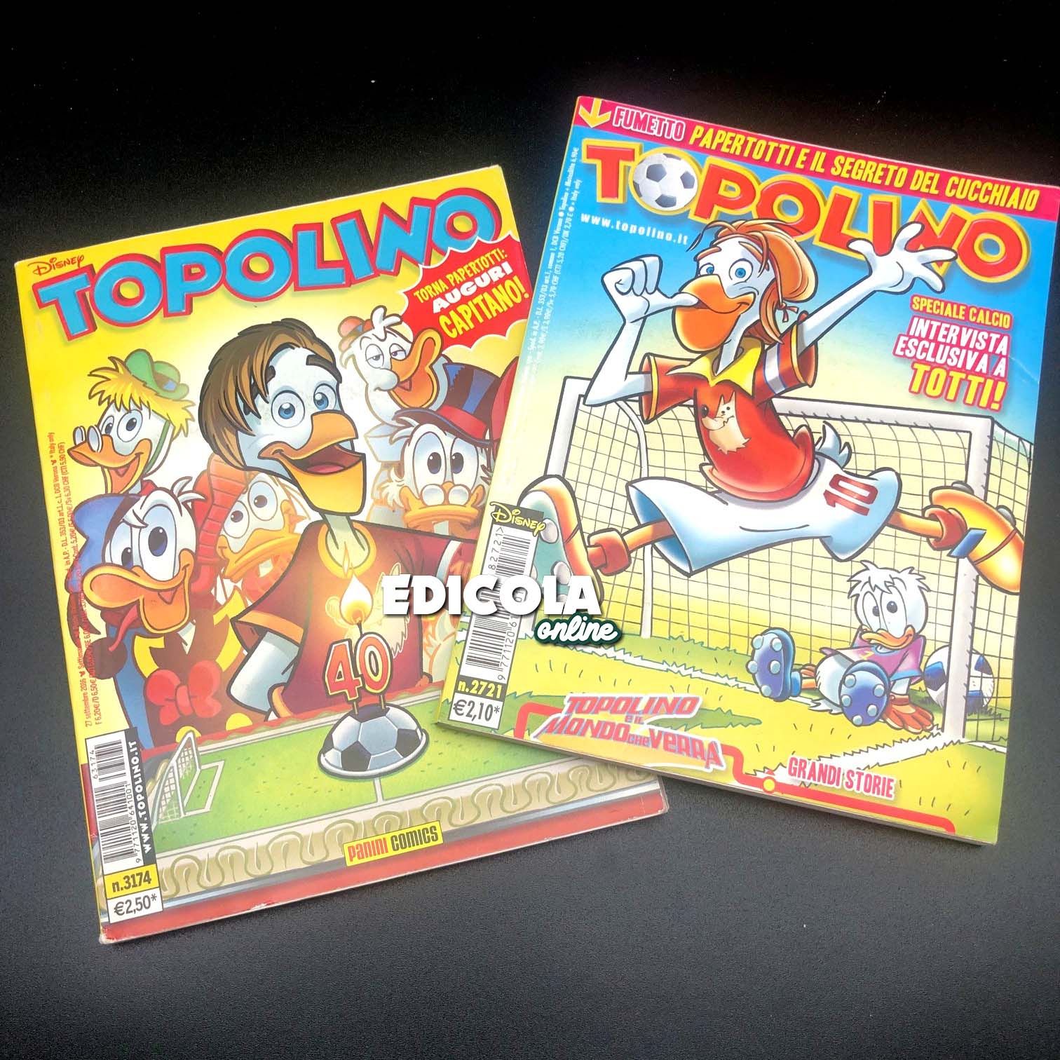 Set 2 Fumetti di TOPOLINO Libretto Francesco TOTTI che diventa Papertotti - Image 5