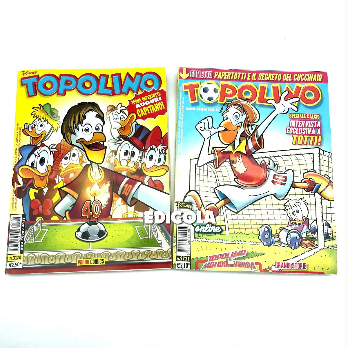 Set 2 Fumetti di TOPOLINO Libretto Francesco TOTTI che diventa Papertotti - Image 8