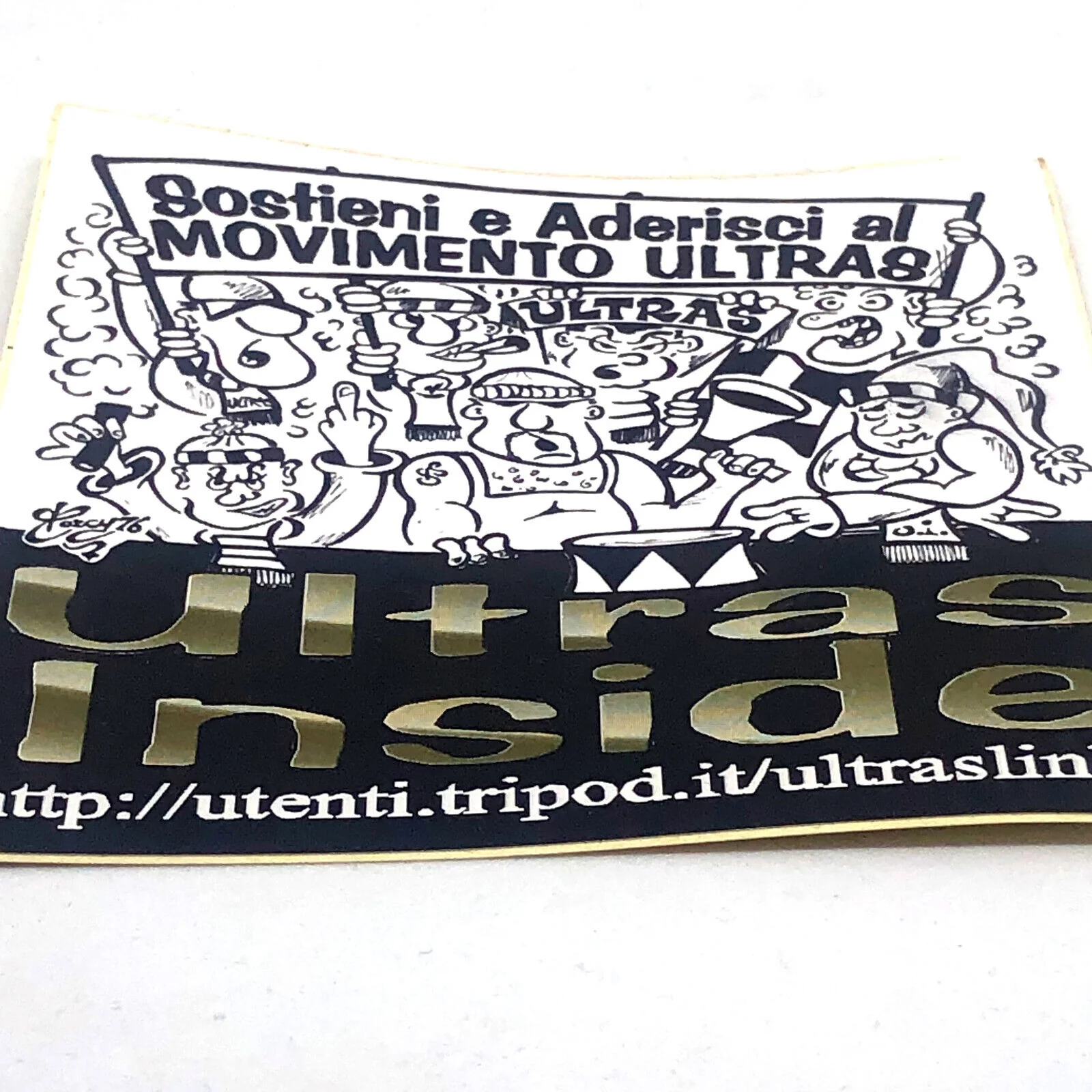 2x Adesivo Ultras Inside Vintage Anni 80  Adesivi in PVC moto Storia del Calcio - Image 3