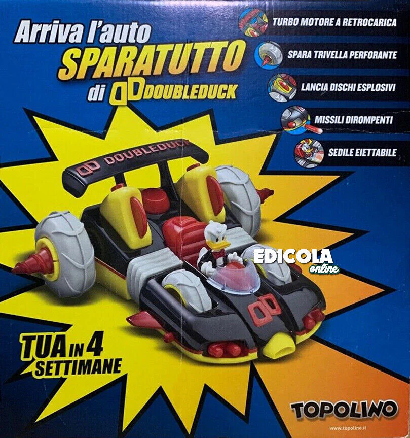 4x Fumetti TOPOLINO n. 2954 2955 2956 2957 con Gadget Auto Doubleduck Blisterato