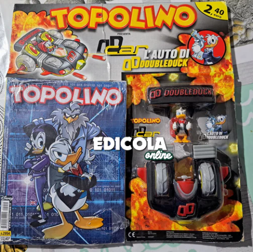 4x Fumetti TOPOLINO n. 2954 2955 2956 2957 con Gadget Auto Doubleduck Blisterato - Image 4