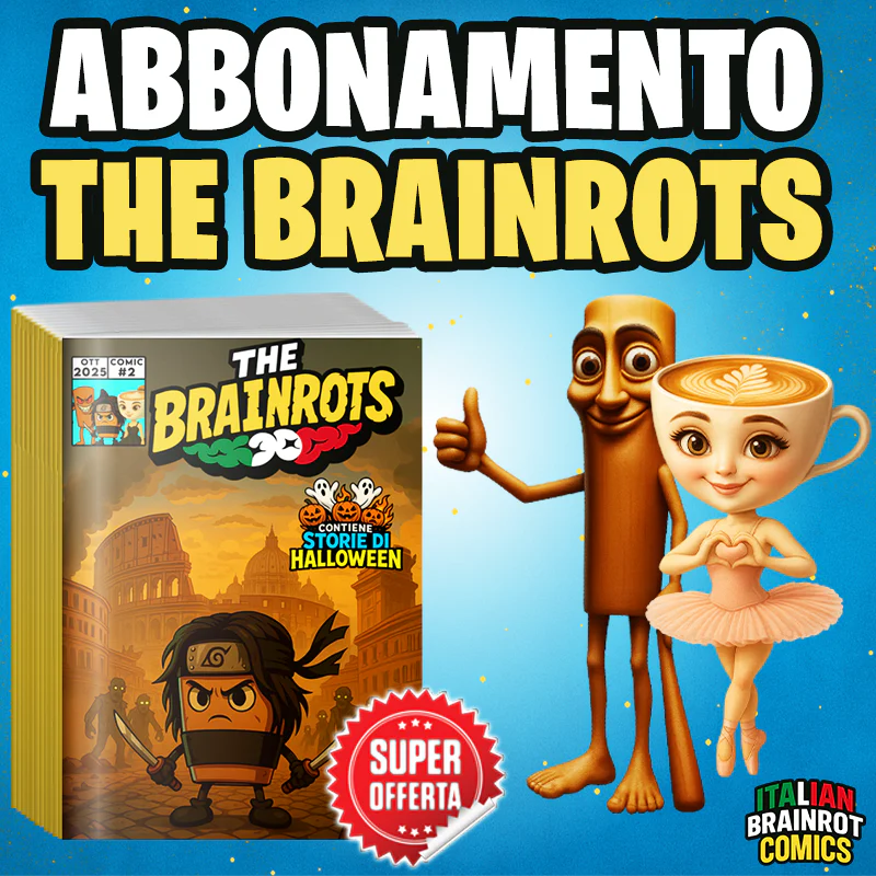 Abbonamento al fumetto THE BRAINROTS - Personaggi Italian Brainrot (un Anno 12 mesi - 13 Volumi)