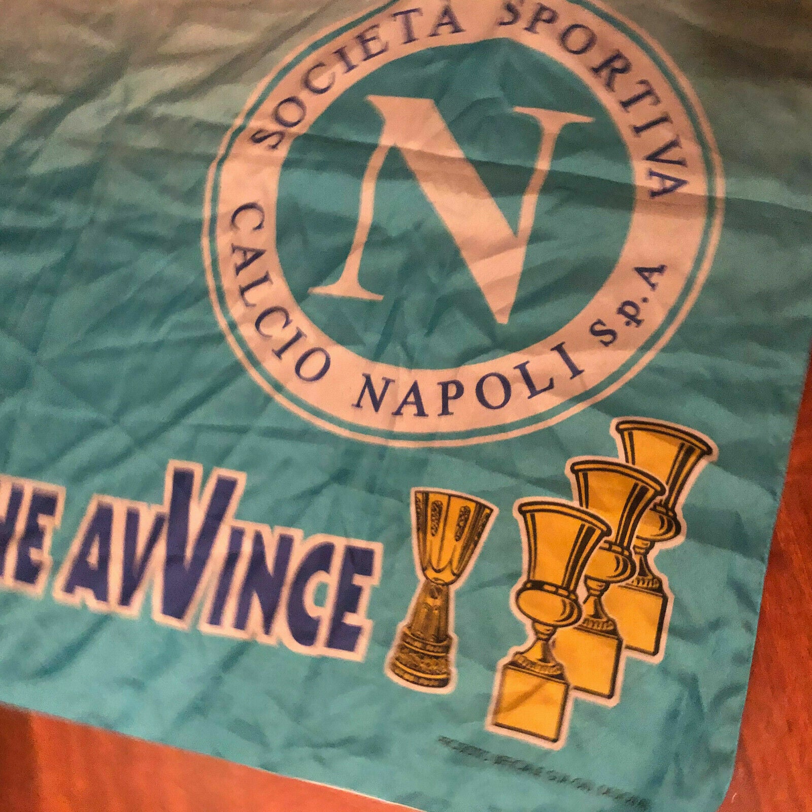 BANDIERA del NAPOLI Ultras Calcio Vintage anni 90 3° Coppa  periodo di MARADONA - Image 3