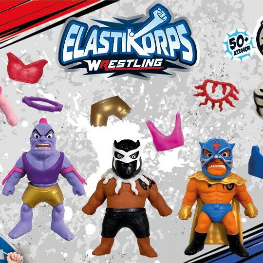 Busta Sorpresa Personaggi ELASTIKORPS Lottatori WRESTLING Cicaboom Allungamostri - Image 2