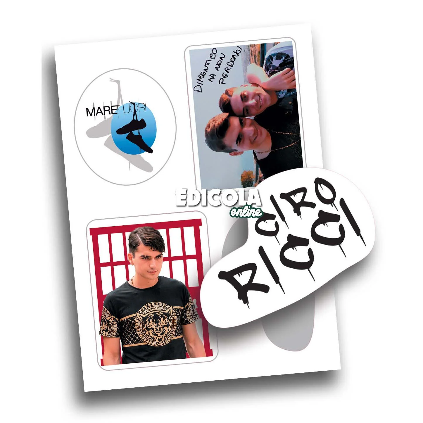 PHOTO COLLECTION MARE FUORI Cartolina Adesivi Foto Stickers TV Rai - Image 4