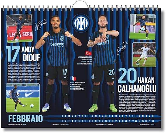 Calendario Orizzontale Inter 2026 - Edizione da Collezione - cm 44x33 - Prodotto Ufficiale - Image 3