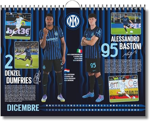Calendario Orizzontale Inter 2026 - Edizione da Collezione - cm 44x33 - Prodotto Ufficiale - Image 5