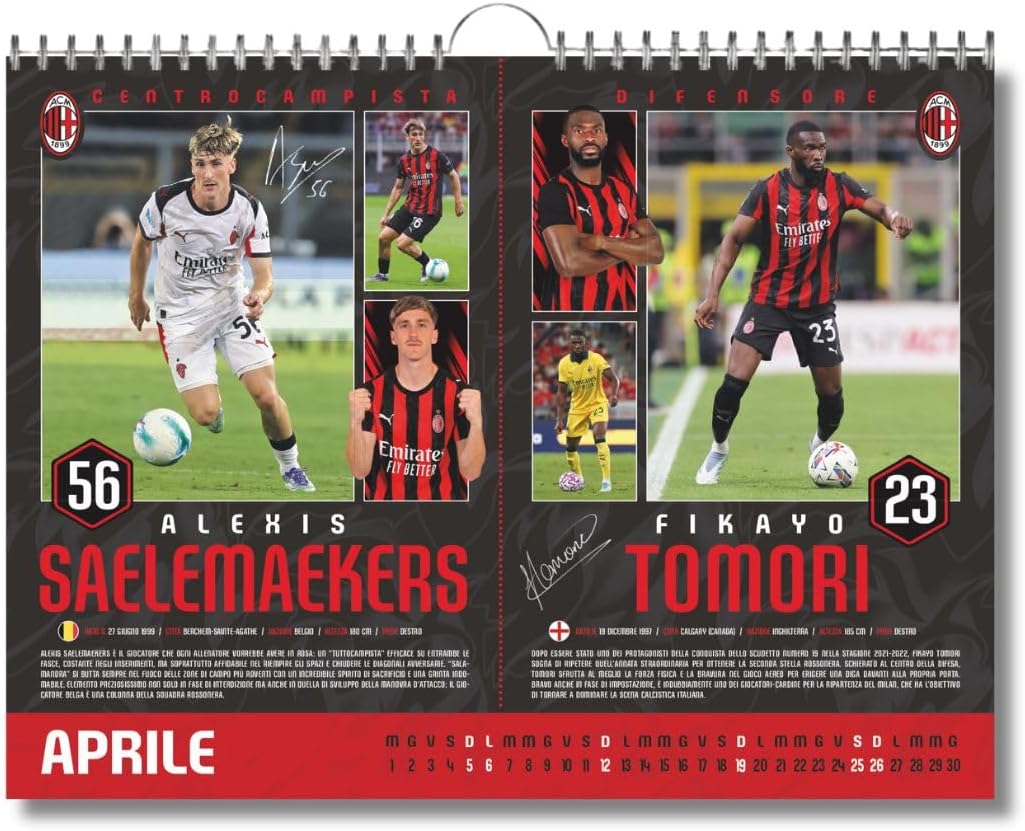 Calendario Orizzontale Milan 2026 - Edizione da Collezione - cm 44x33 - Prodotto Ufficiale - Image 3