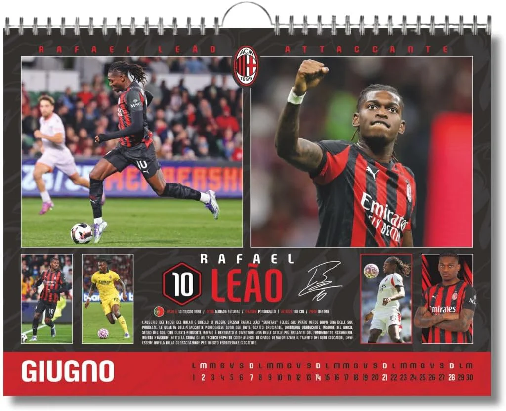 Calendario Orizzontale Milan 2026 - Edizione da Collezione - cm 44x33 - Prodotto Ufficiale - Image 5