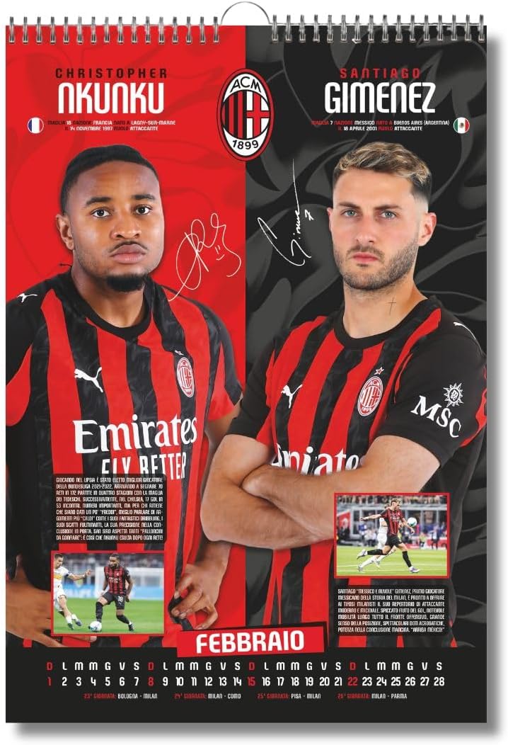 Calendario Verticale Milan 2026 + Set Braccialetti - cm 29x42 - Prodotto Ufficiale (Copia) - Image 3