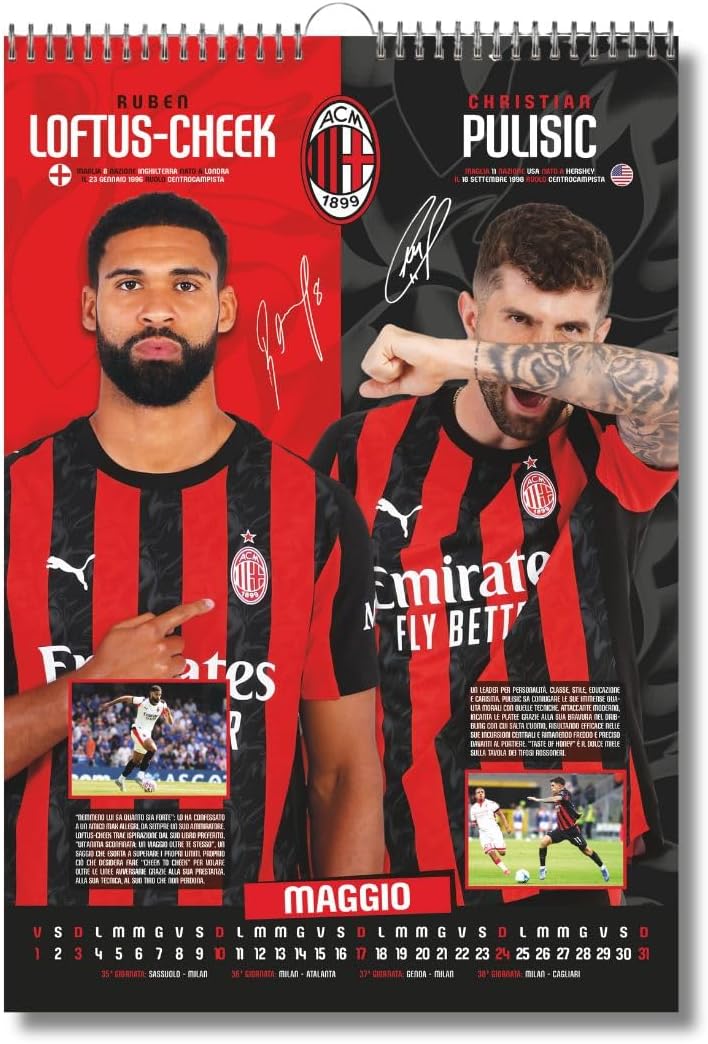 Calendario Verticale Milan 2026 + Set Braccialetti - cm 29x42 - Prodotto Ufficiale (Copia) - Image 4