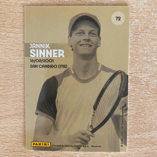 Card Panini Jannik Sinner Olimpiadi Parigi 2024 n. 72 Giochi Olimpici Paris 24 - Image 2