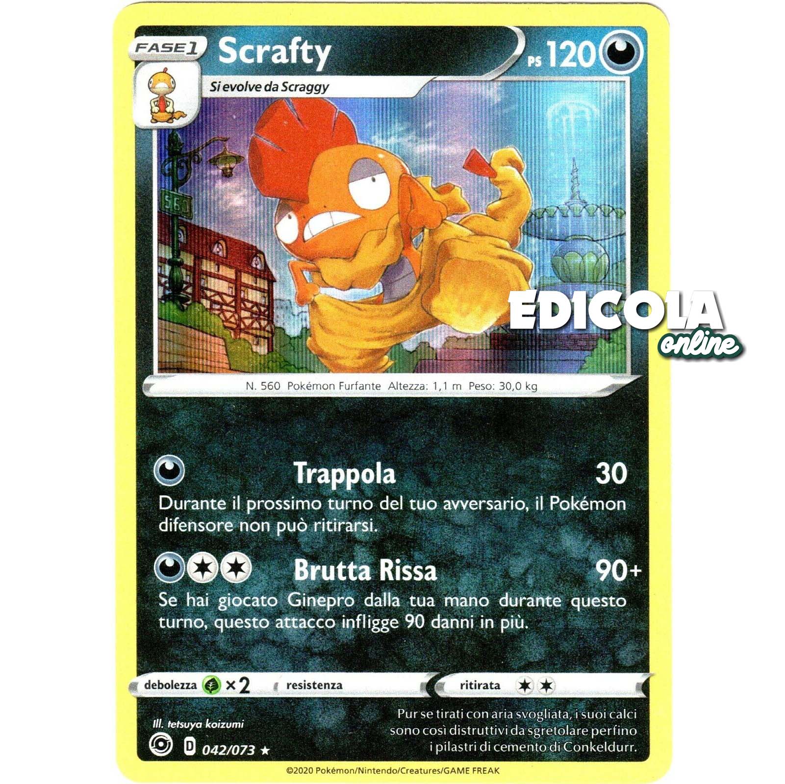 Carta Pokèmon - 042/073 Scrafty Holo (IT)