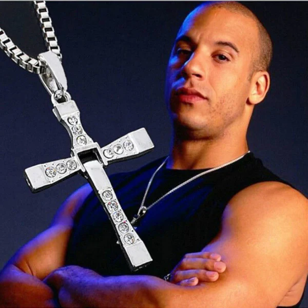 Collana con pendente Ciondolo Croce Strass Fast Furious Toretto