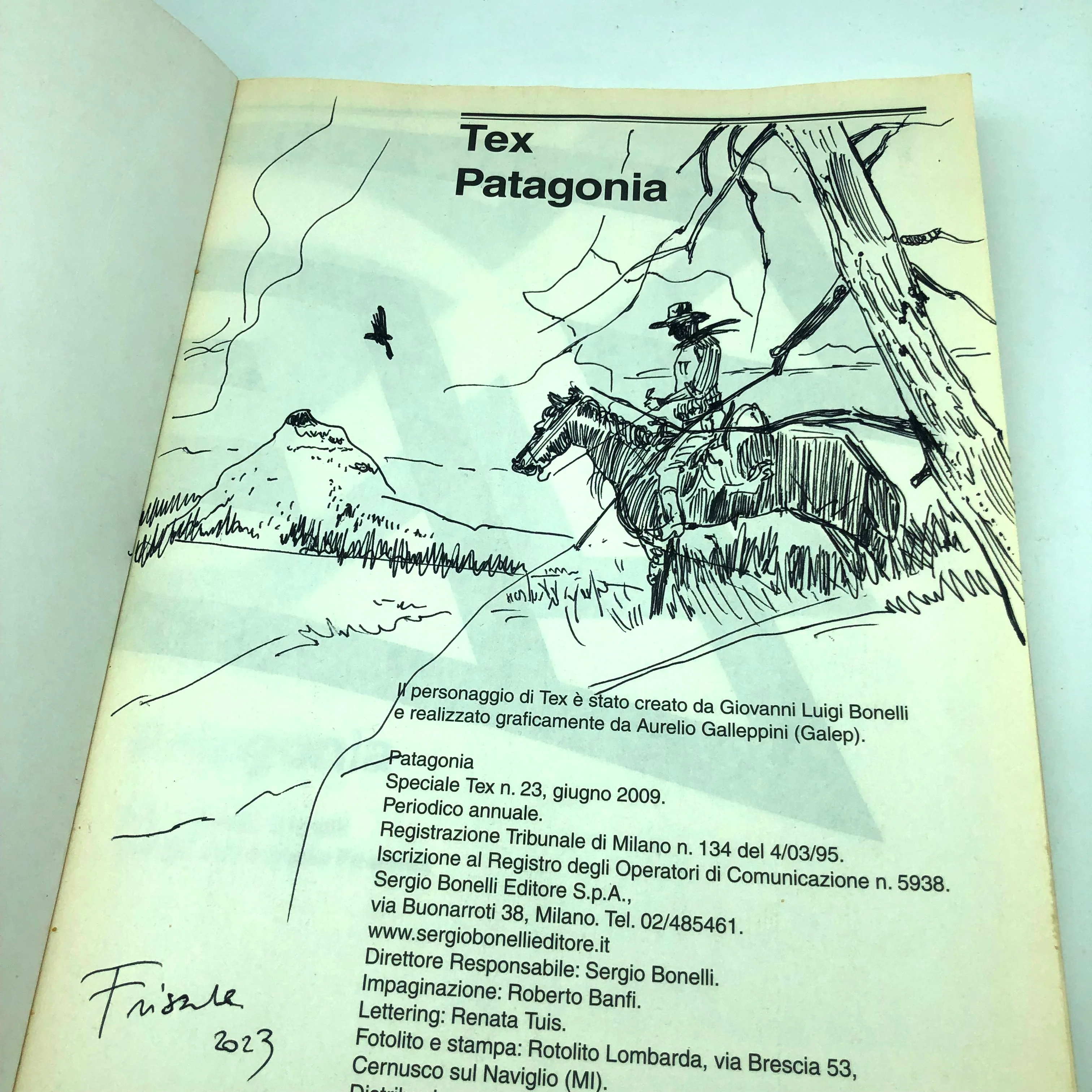 Fumetti ALBO SPECIALE 23 Patagonia con disegno Gigante TEX WILLER Raro Texone