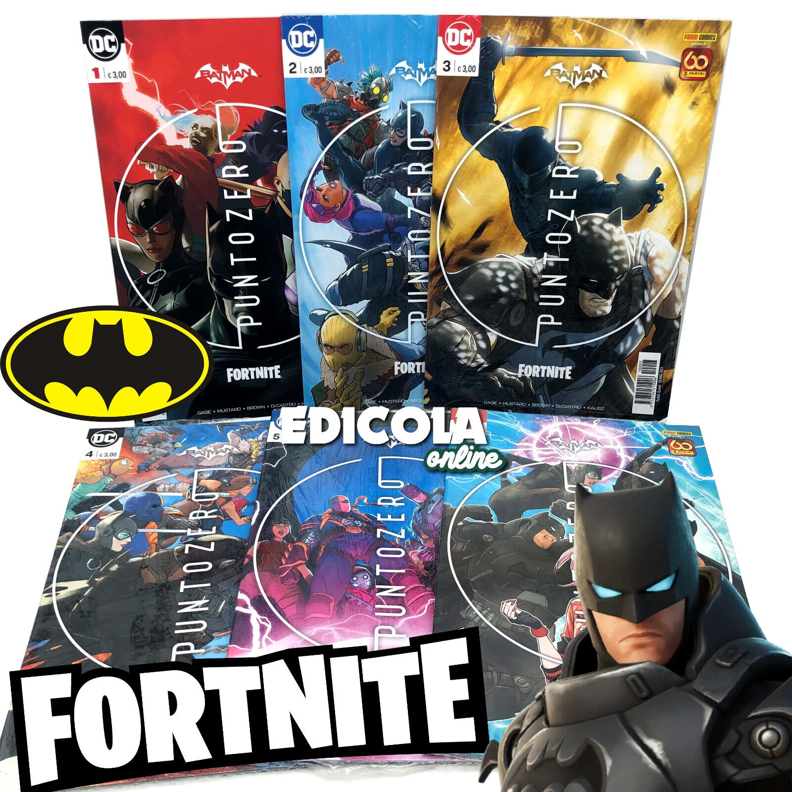 Fumetti Batman Fortnite Punto Zero serie Completa 1 2 3 4 5 6 con codici Skin