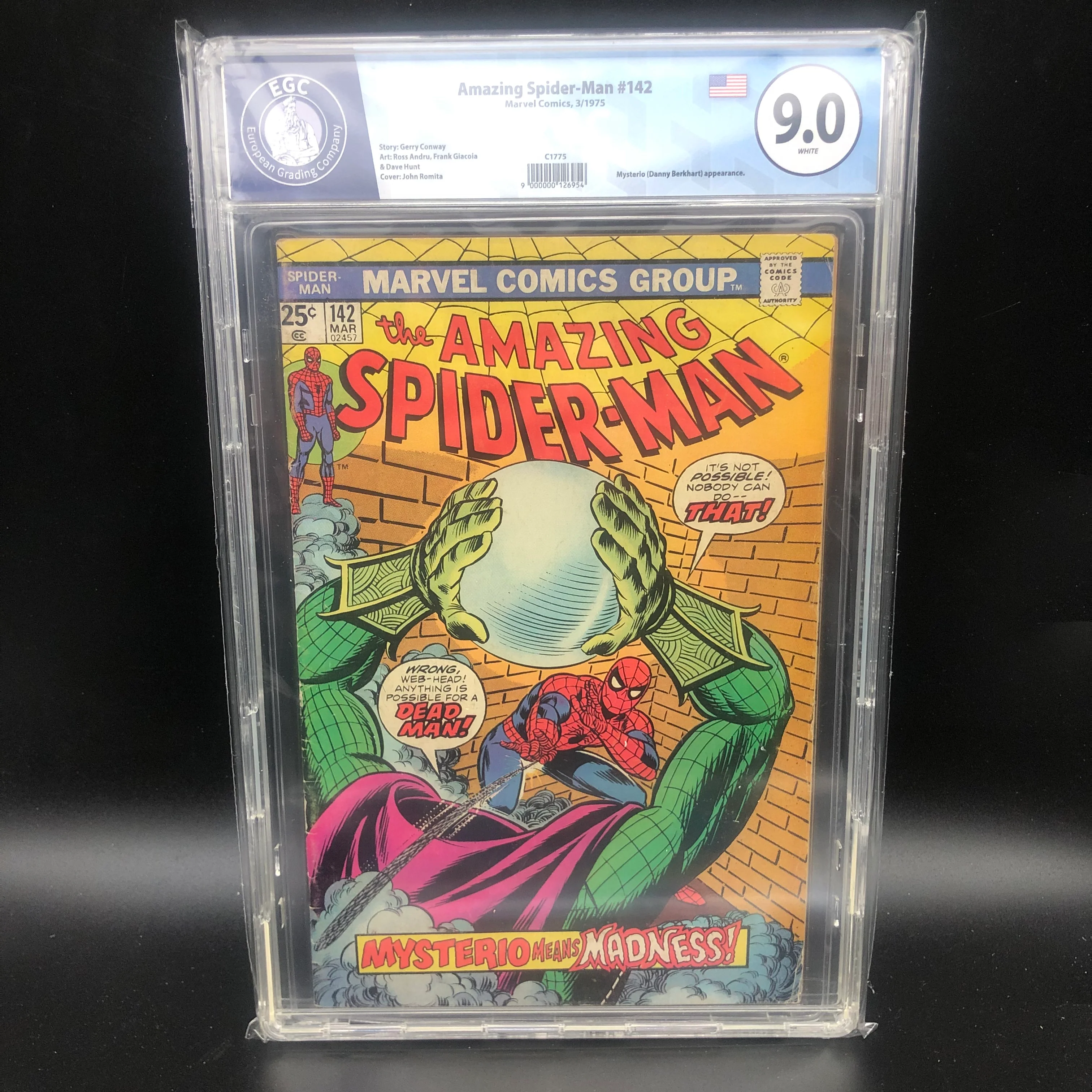 Fumetti Gradati EGC : The Amazing Spider-Man #142 - EGC 9.0 - Dead Man's Bluff! - Prima edizione 1975