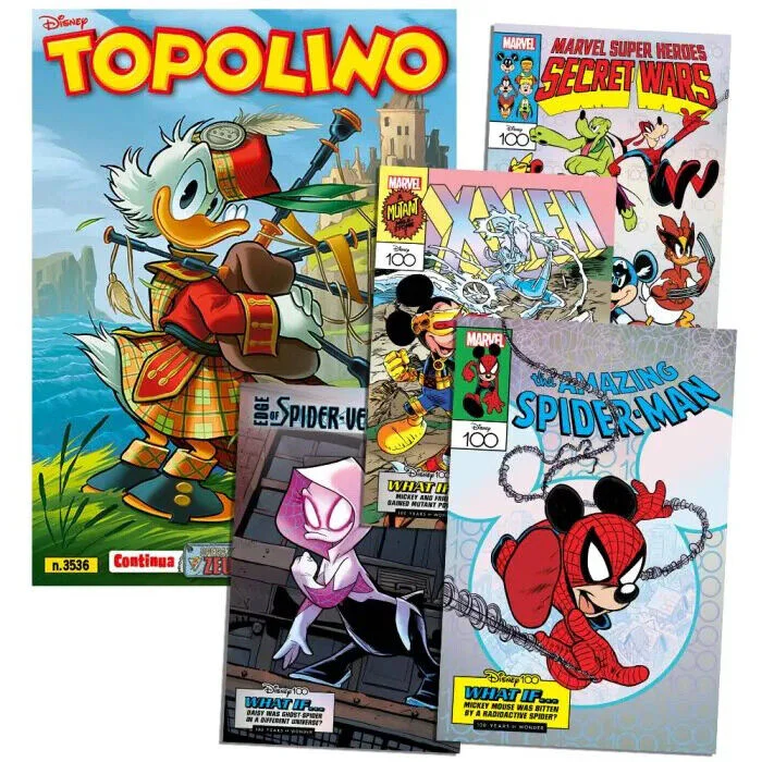 Fumetti TOPOLINO 3534 3535 3536 con gadget 12 Litografie MARVEL 2023 Limited Edition - Image 5
