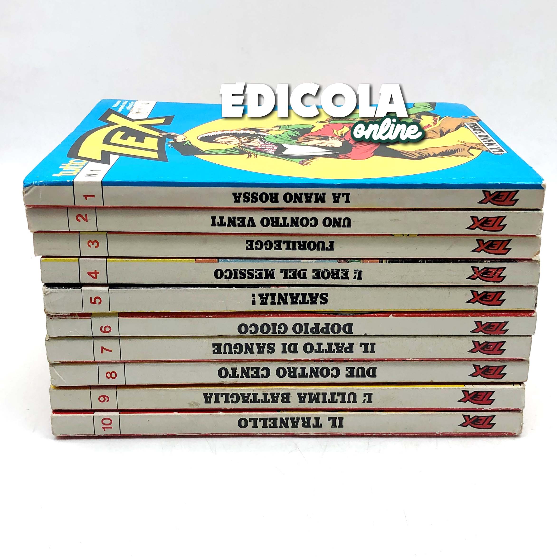 Fumetti Tutto TEX WILLER Ristampa Completa da n 1 a 10 La Mano Rossa lotto Usati - Image 3