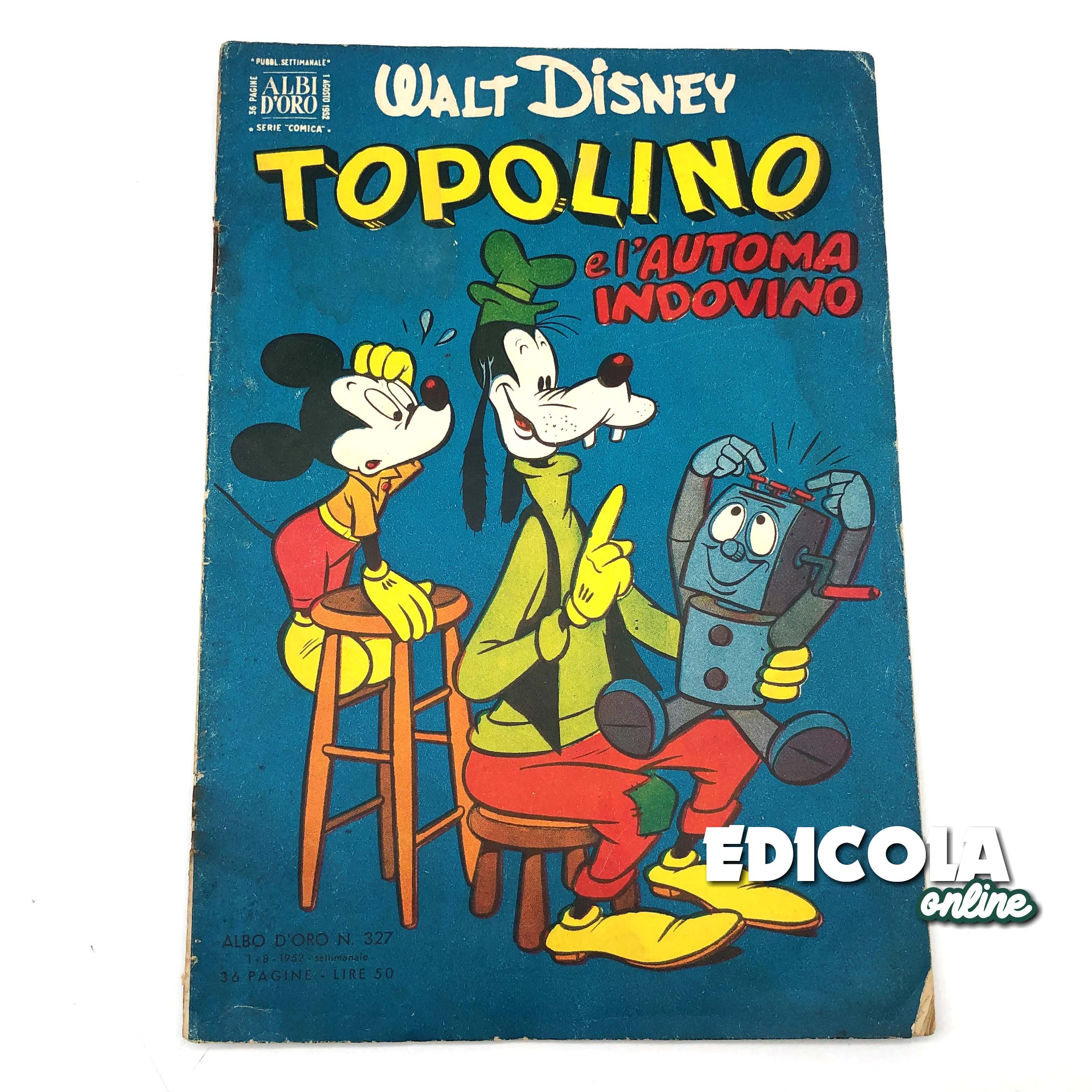 Fumetto ALBI D'ORO n. 327 del 01.08.1952 - Topolino e l'automa indovino