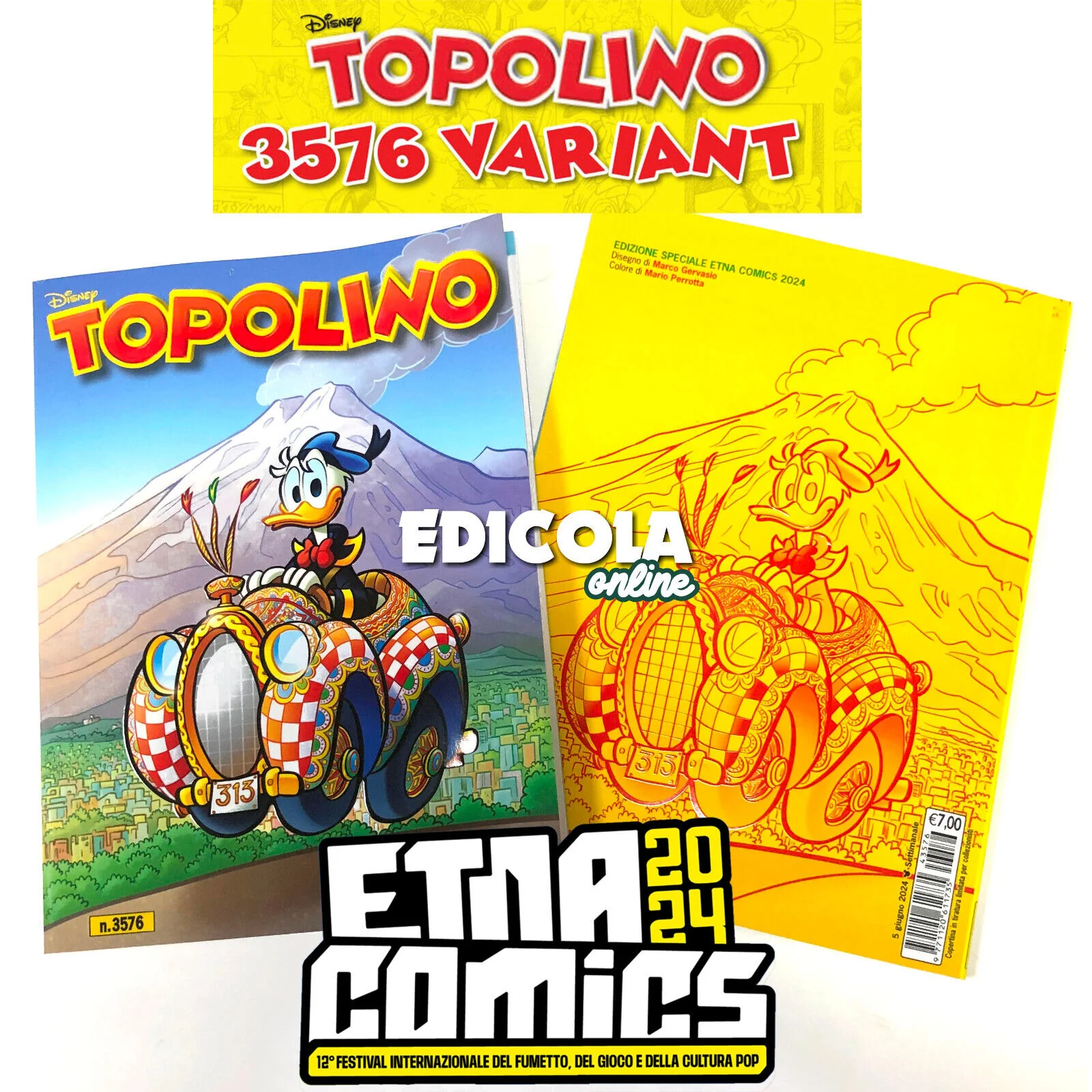 Fumetto di TOPOLINO libretto n. 3576 da Collezione Variant Etna Comics 2024 Raro