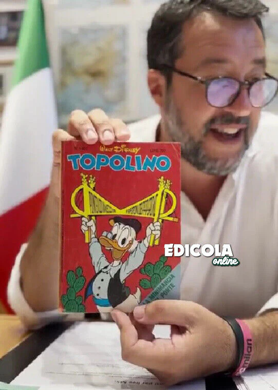 Fumetto di TOPOLINO post Salvini Libretto Usato 1401 Originale Ponte di Messina - Image 3