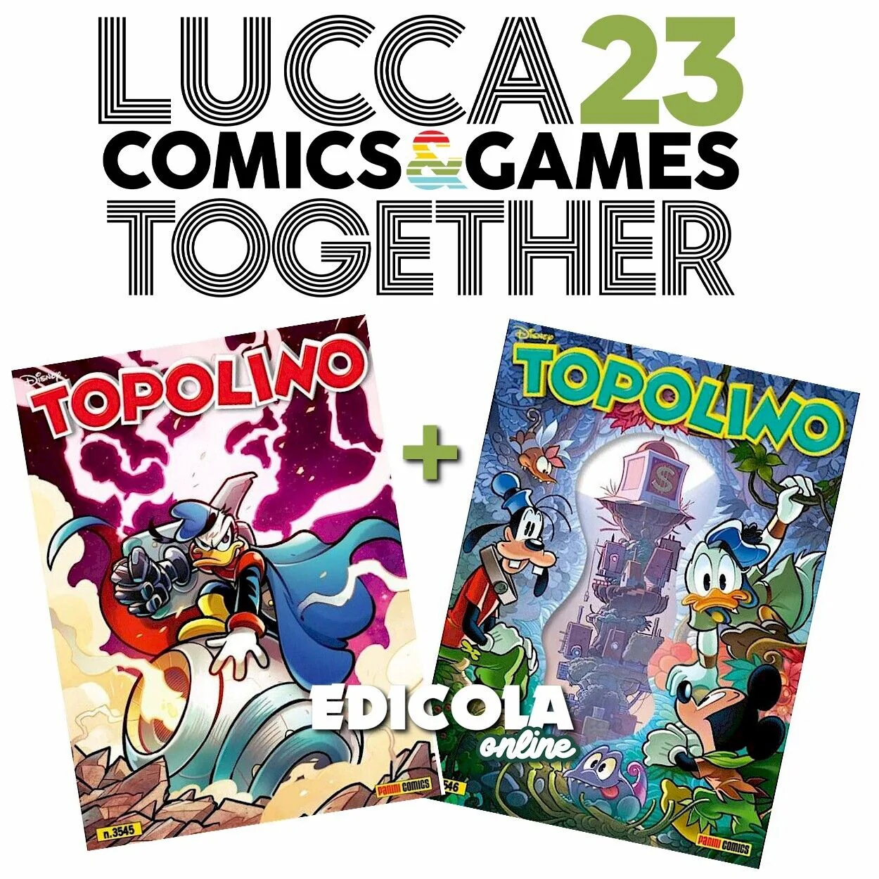 Fumetto di TOPOLINO Variant Cover 3545 3546 Libretto Originale Lucca Comics 2023