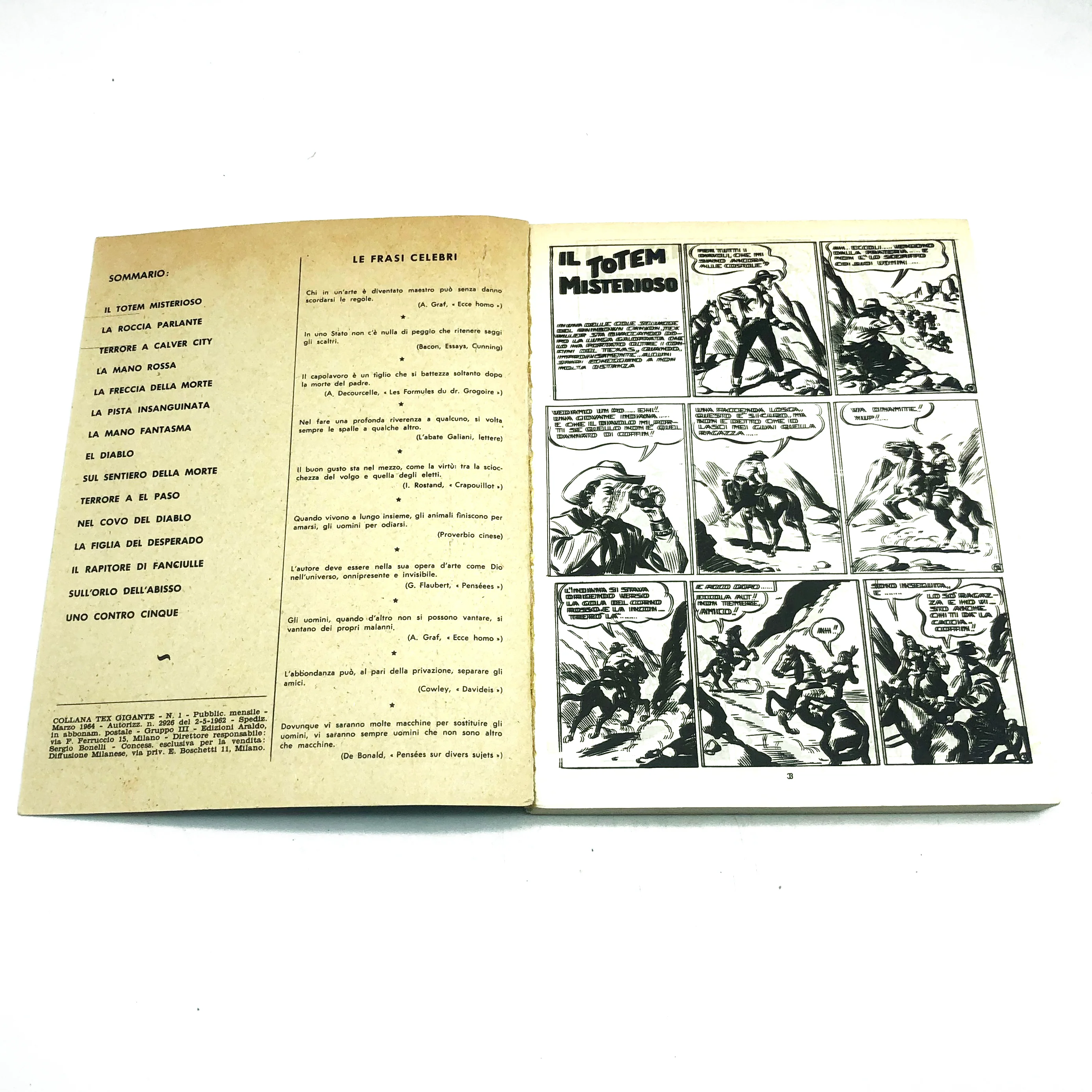 Fumetto Tex Willer numero n. 1 LA MANO ROSSA Originale £ 200 Lire 1964 Killer - Image 6