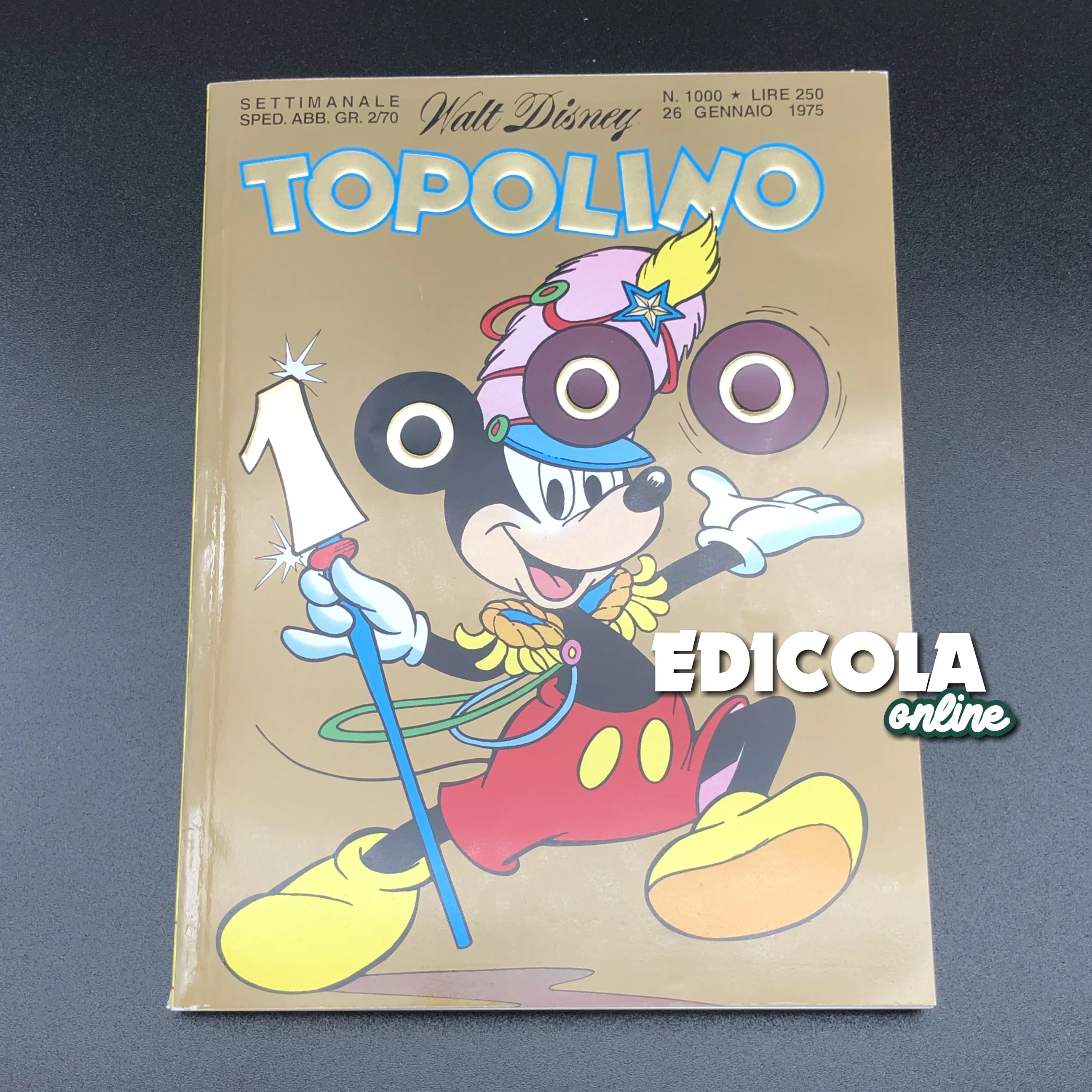 Fumetto TOPOLINO n. 1000 da Collezione Variant Oro Gold Cover Copertina Raro