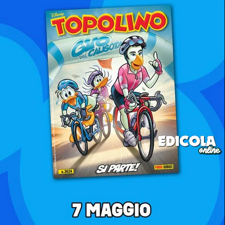 Fumetto Topolino n. 3624 (Copertina dedicata al Giro d'Italia)
