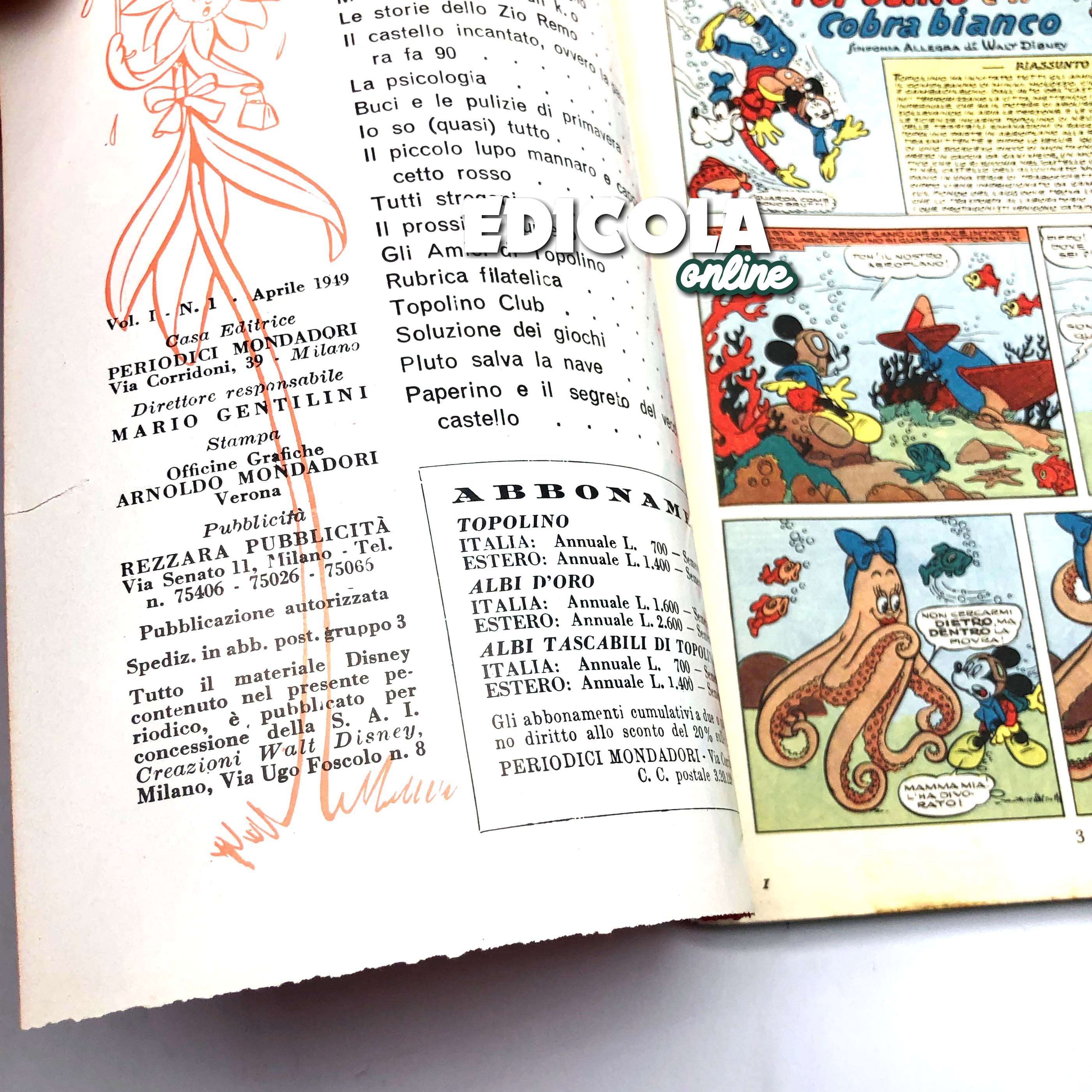 Fumetto TOPOLINO Speciale 2000 + n. 1 RISTAMPA da Collezione 60lire Vintage Raro - Image 7