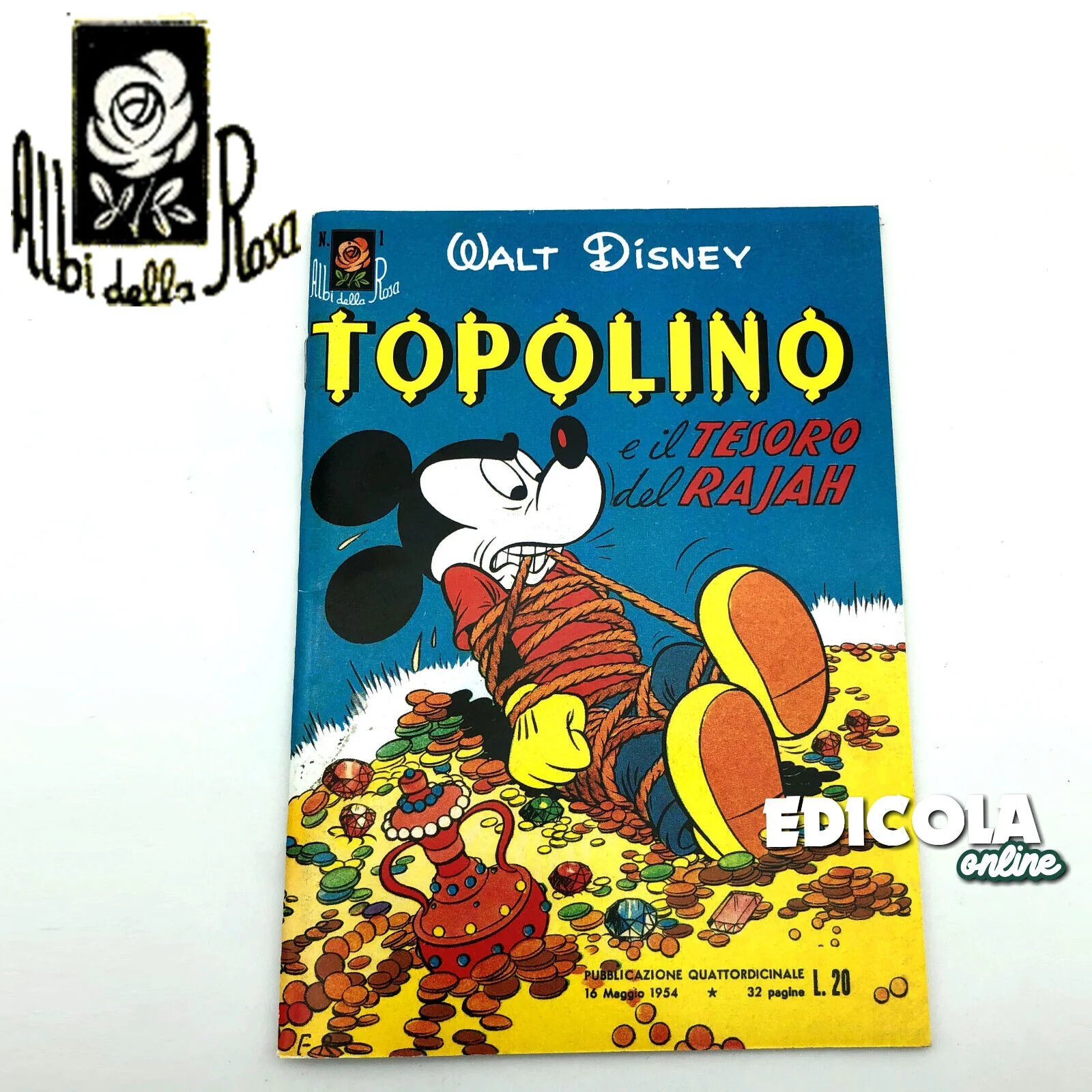Fumetto TOPOLINO Spillato numero n. 1 RISTAMPA da Collezione 20 lire Vintage Raro