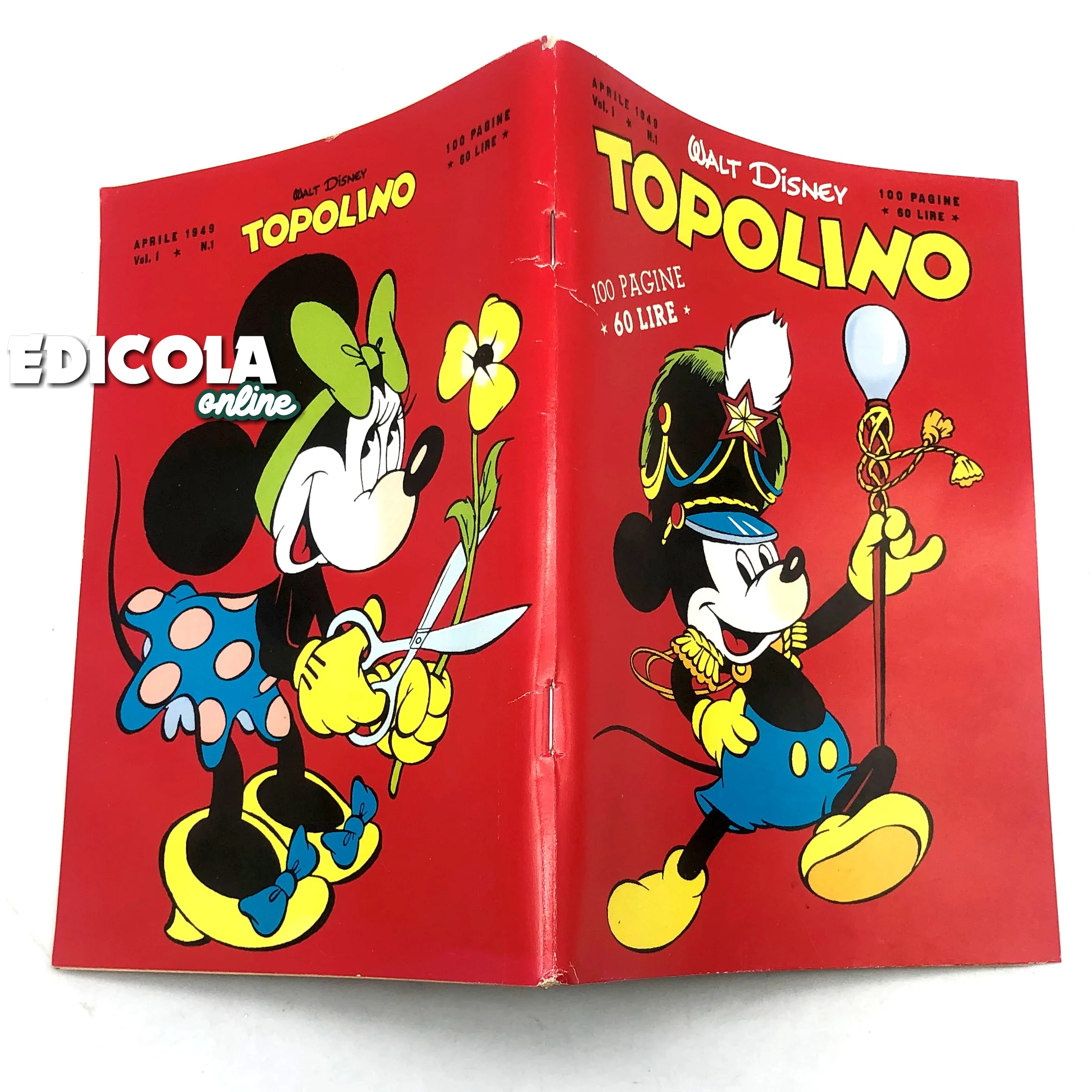 Fumetto TOPOLINO Spillato n. 1 RISTAMPA (2010) da Collezione 60 lire Vintage Raro - Image 2