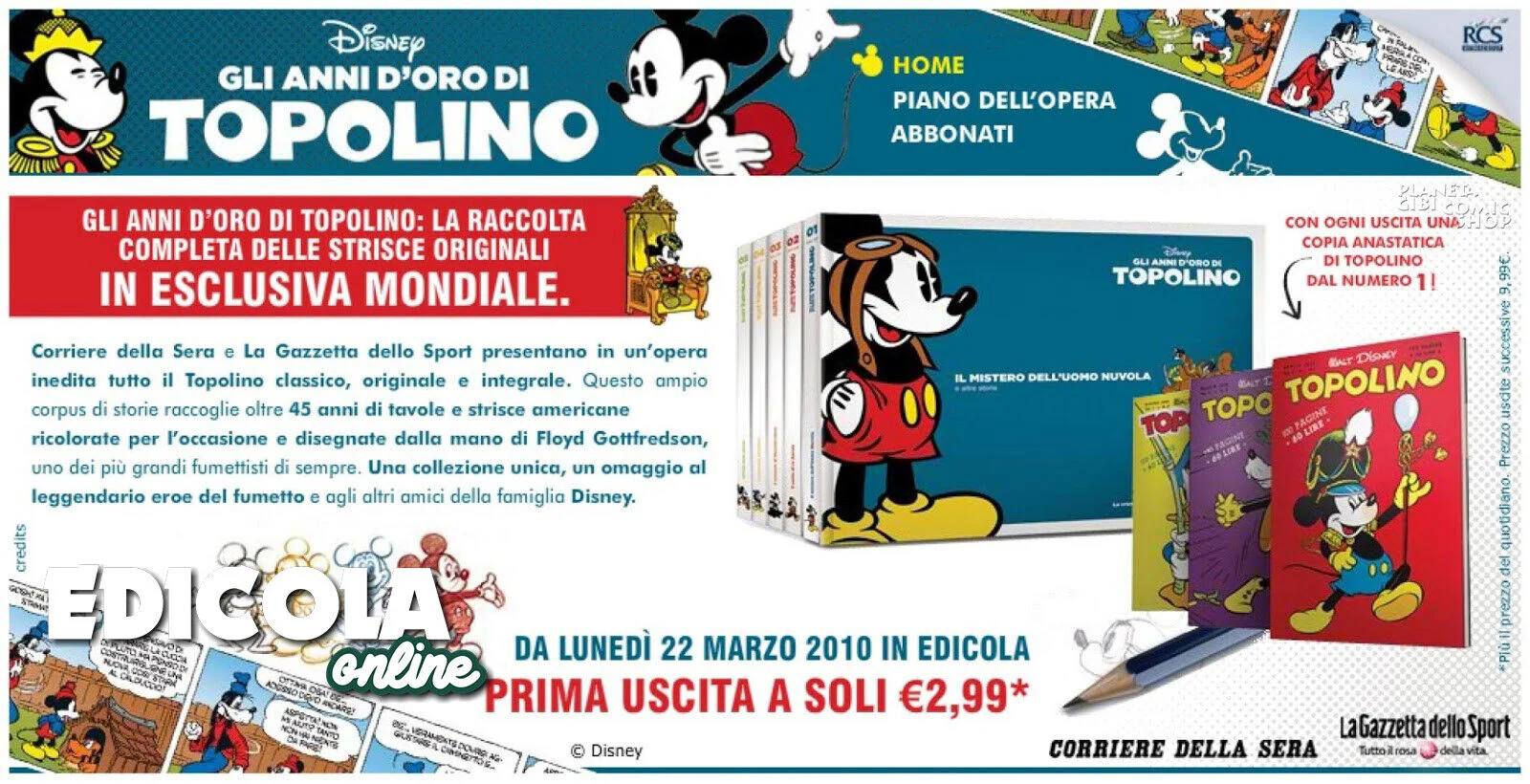 Fumetto TOPOLINO Spillato n. 1 RISTAMPA (2010) da Collezione 60 lire Vintage Raro - Image 5
