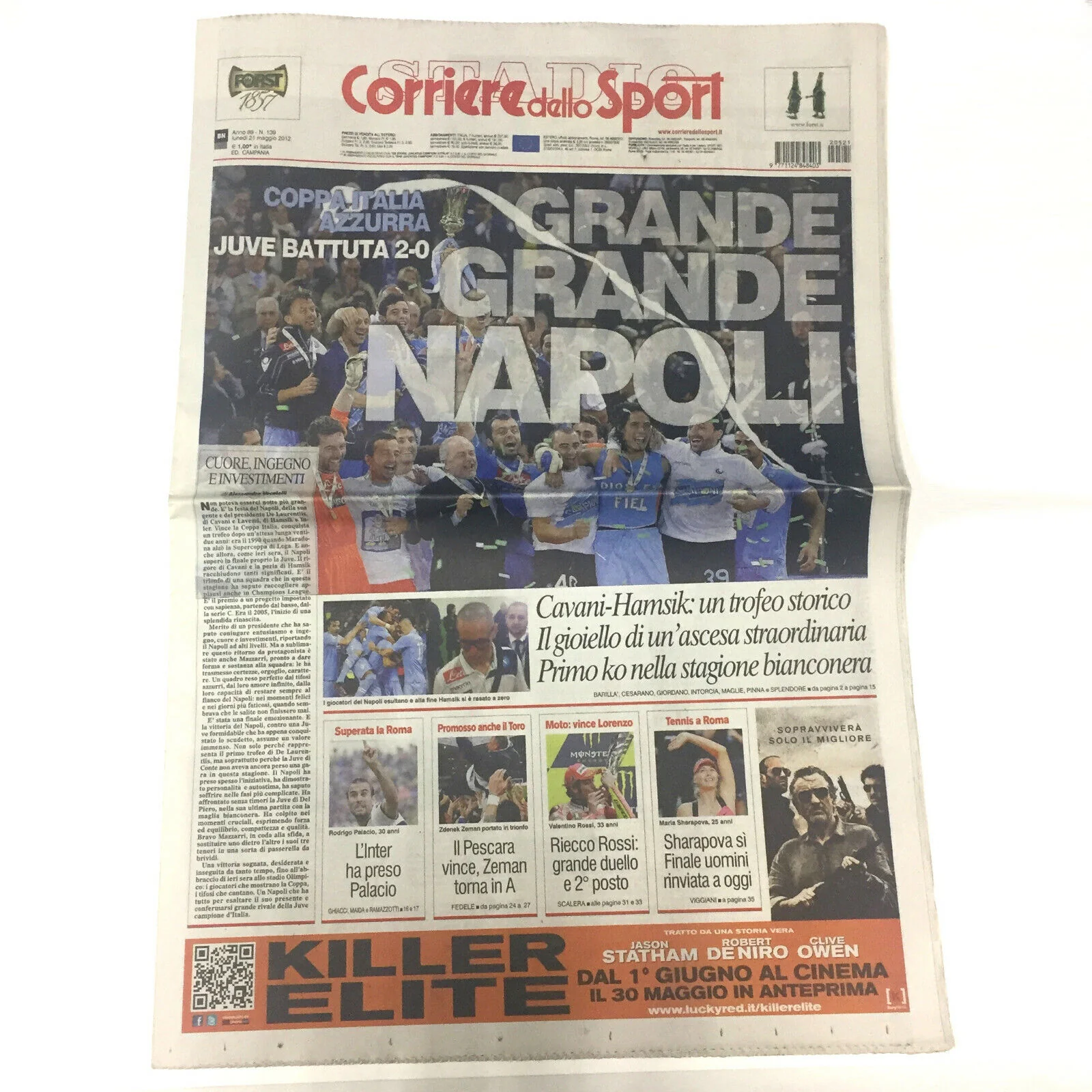 Giornale Corriere dello Sport del 21.05.2012 Il Calcio Napoli Vince Coppa ITALIA - Image 5