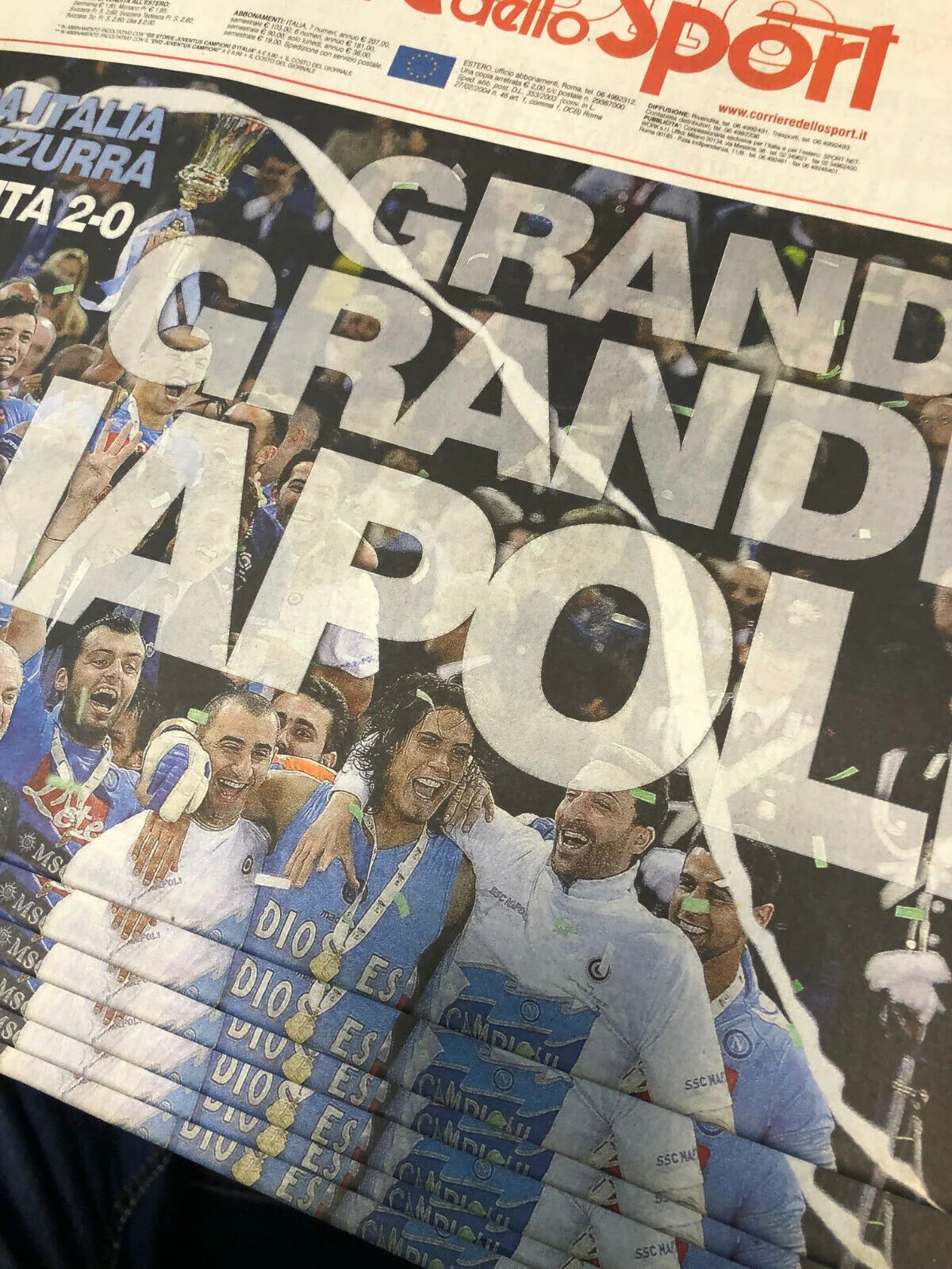 Giornale Corriere dello Sport del 21.05.2012 Il Calcio Napoli Vince Coppa ITALIA - Image 7