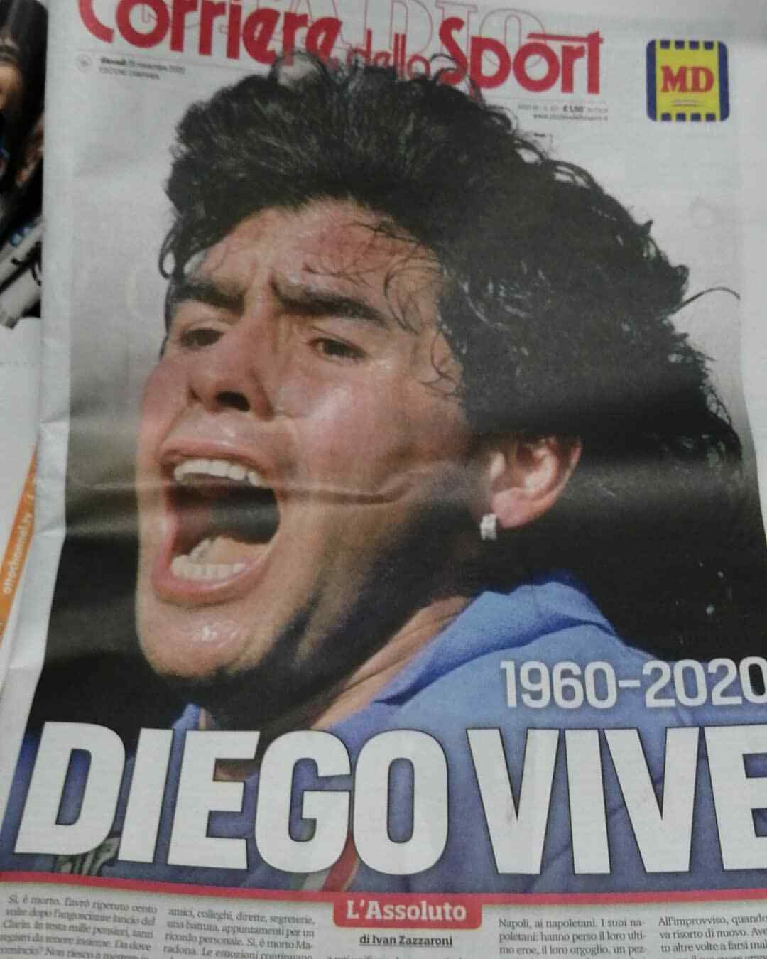 Giornale Corriere dello Sport del 26.11 DIEGO VIVE Morte di MARADONA 1960-2020 - Image 3