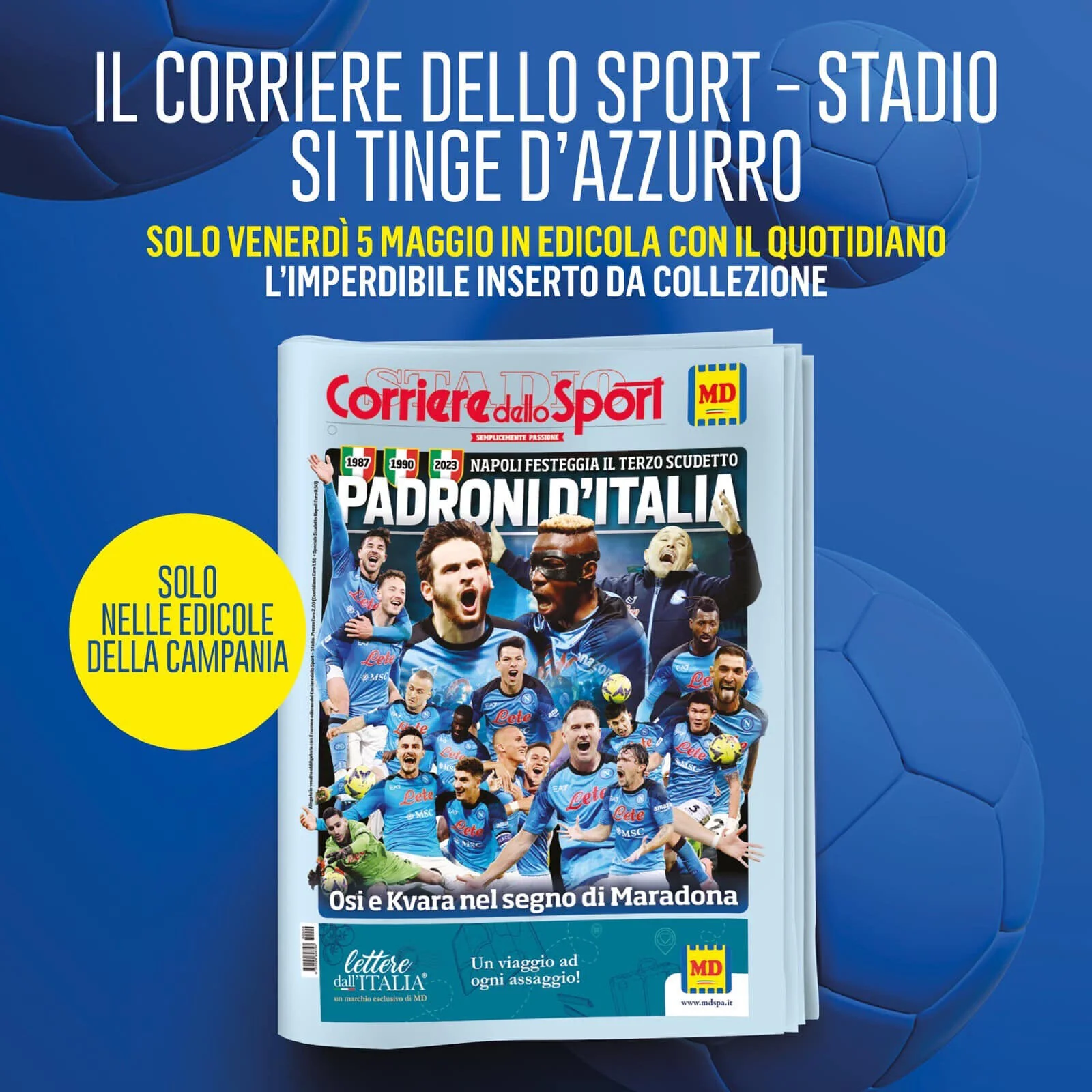 Giornale Corriere dello Sport del 5 Maggio 2023 3 Scudetto Calcio Napoli Osimhen - Image 2