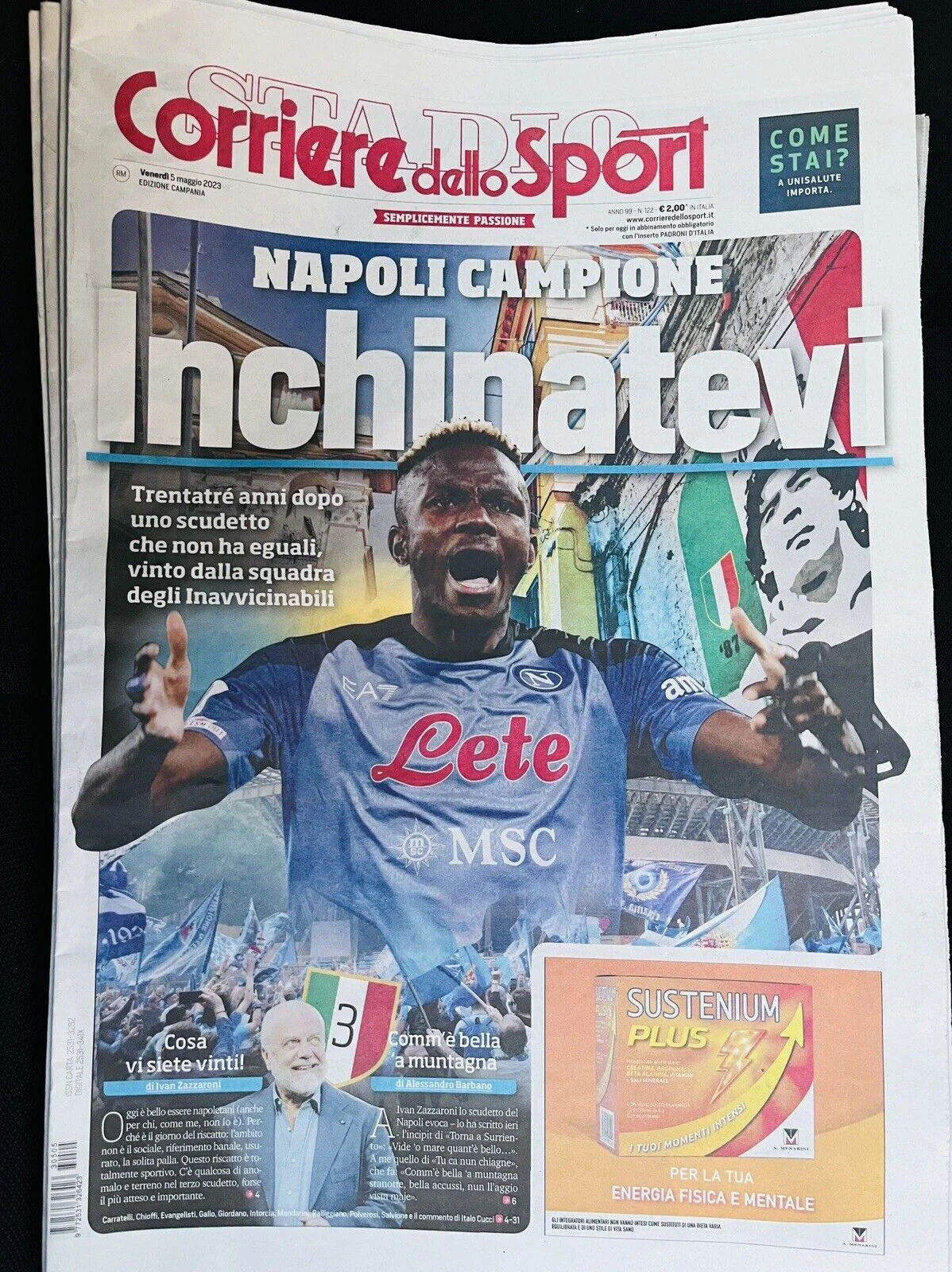 Giornale Corriere dello Sport del 5 Maggio 2023 3 Scudetto Calcio Napoli Osimhen - Image 3