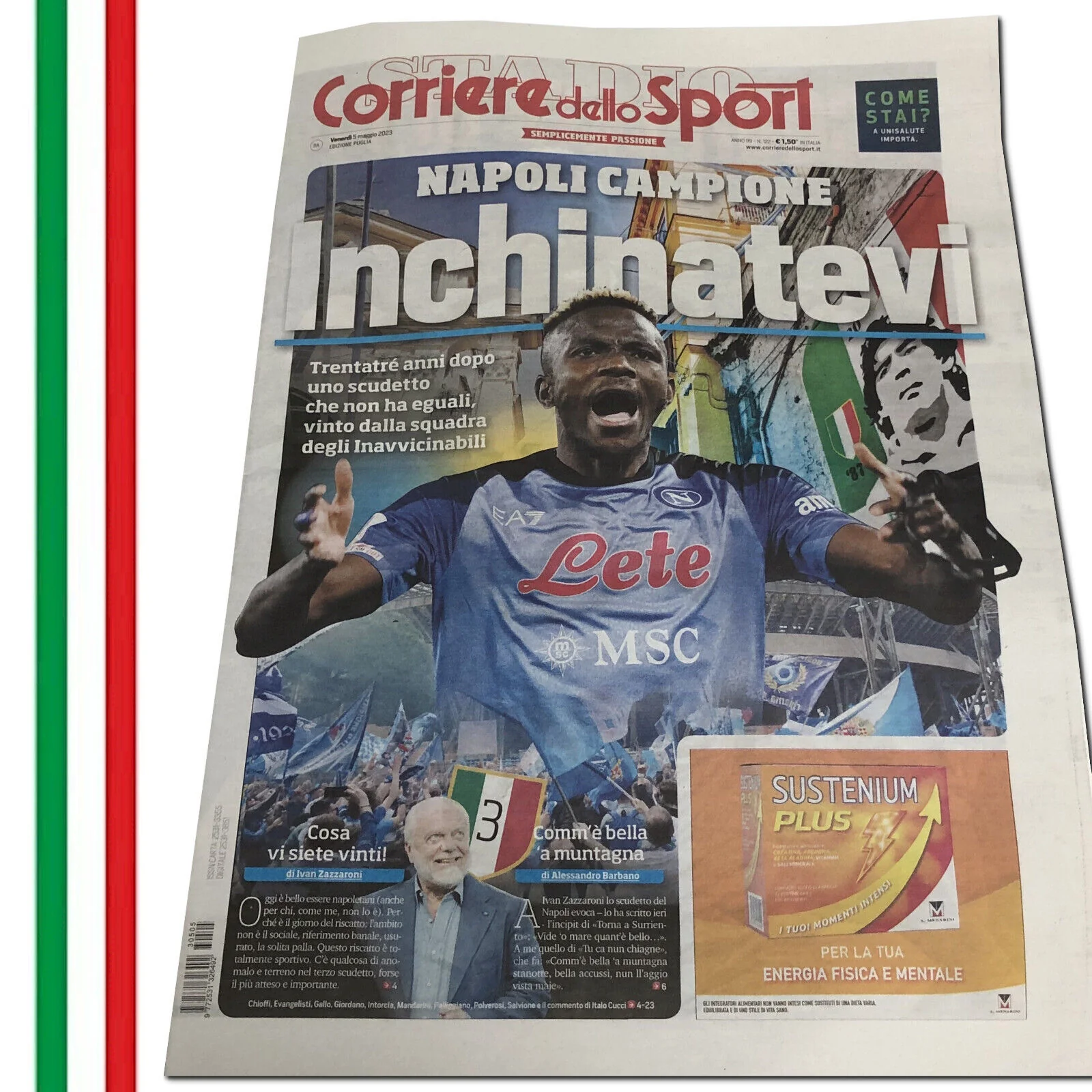 Giornale Corriere dello Sport del 5 Maggio 2023 3 Scudetto Calcio Napoli Osimhen - Image 3